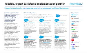 A screenshot of the Salesforce clouds ForeFront supports.