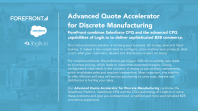 A screenshot of ForeFront's advanced quote accelerator for discrete manufacturing.